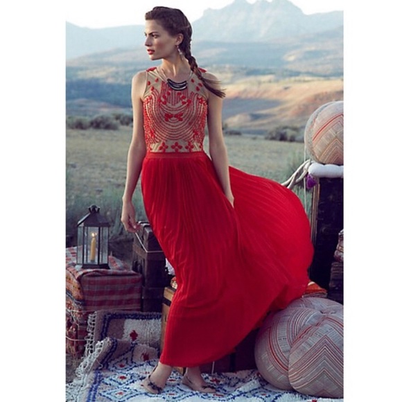 Anthropologie Dresses & Skirts - Anthropologie Roma Dhaka Rubied Dusk Dress Gown
